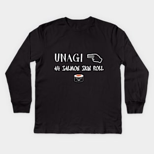 Unagi, Salmon skin roll Kids Long Sleeve T-Shirt